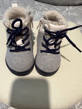 H&M Gray Kids Winter Boots with Navy Laces